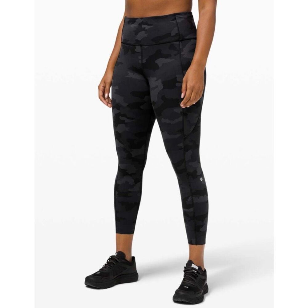 Lululemon Fast and Free High Rise Leggings Camo 2 Women